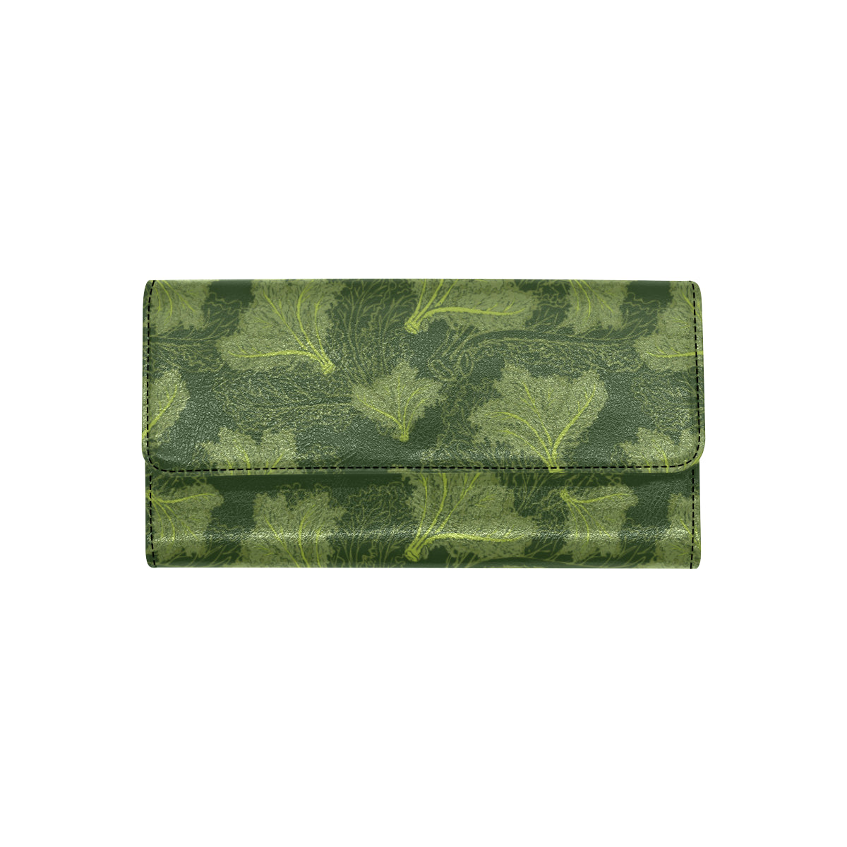 Kale Pattern Print Design 01 Women's Trifold Wallet