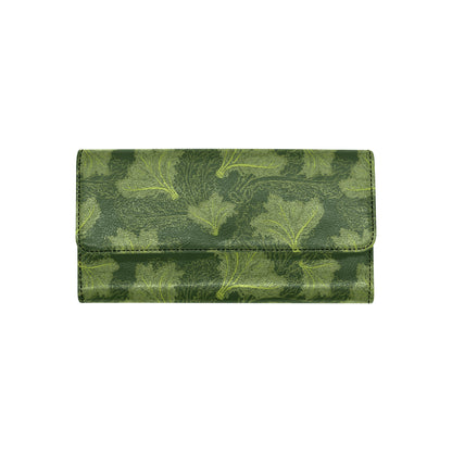Kale Pattern Print Design 01 Women's Trifold Wallet