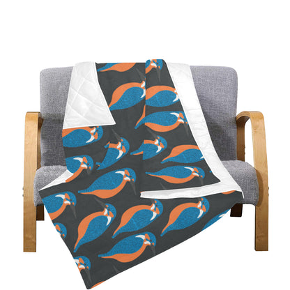 Kingfisher Pattern Print Design 03 Premium Quilt