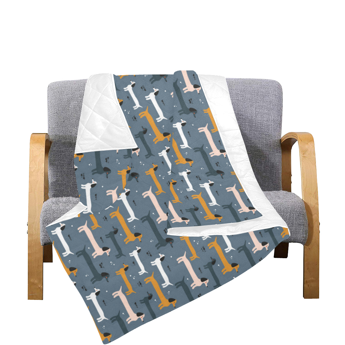 Dachshund Pattern Print Design 012 Premium Quilt