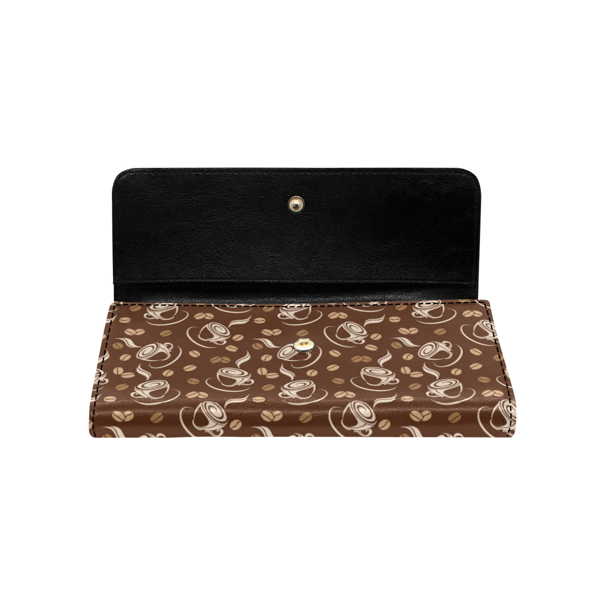 Coffee Pattern Print Design 03 Women's Trifold Wallet