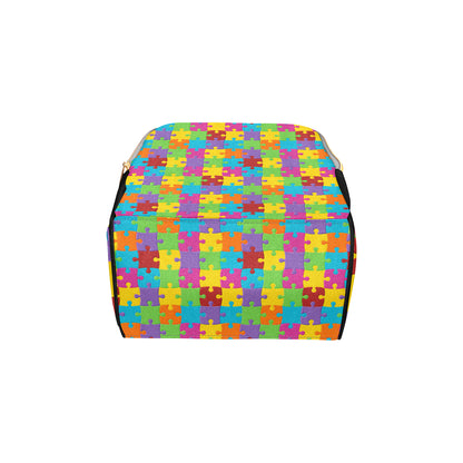 Autism Awareness Pattern Print Design 02 Diaper Bag Backpack
