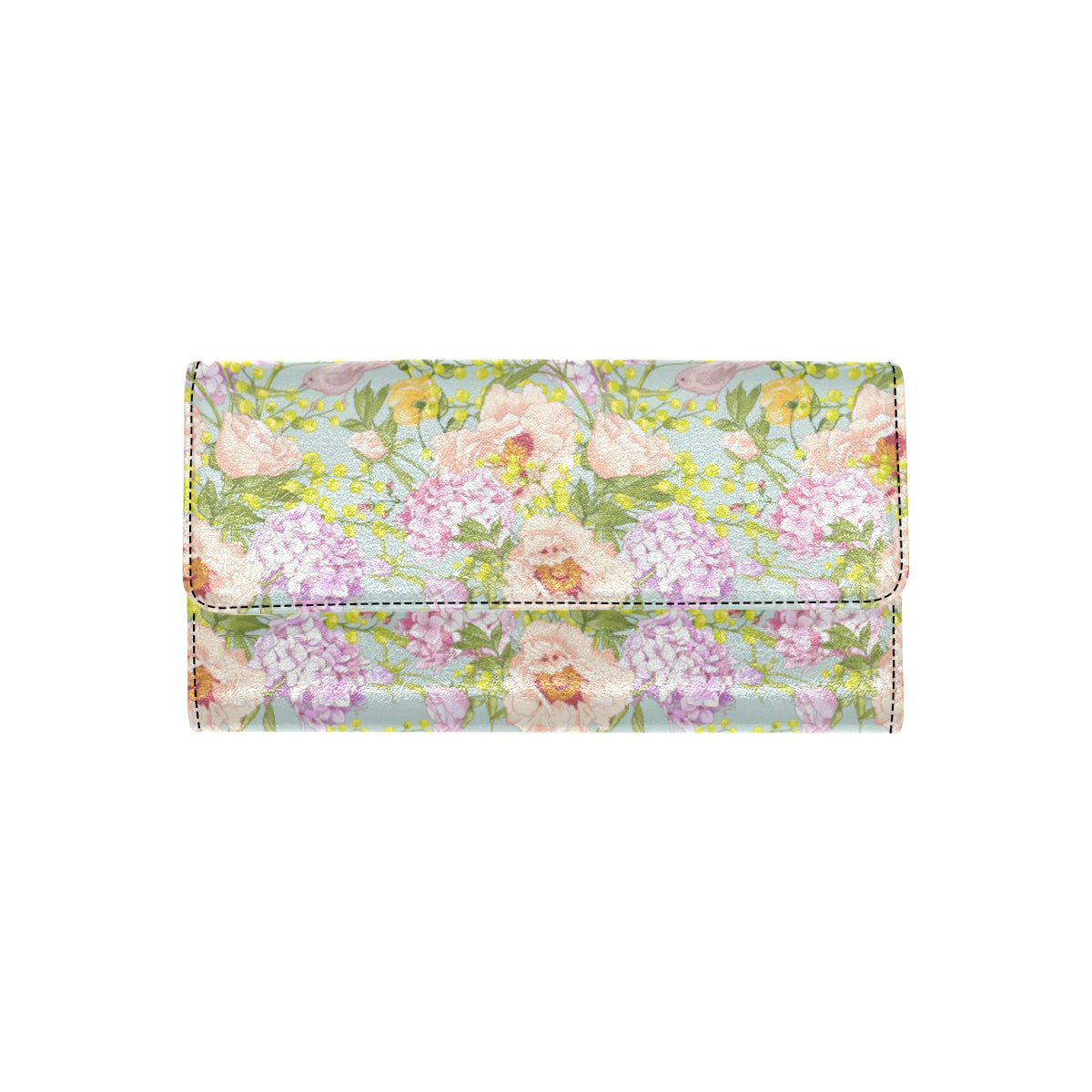 Hydrangea Pattern Print Design HD02 Women's Trifold Wallet