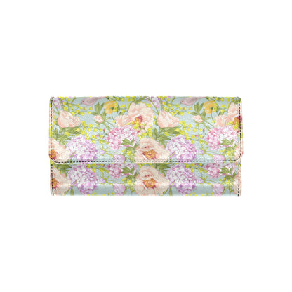 Hydrangea Pattern Print Design HD02 Women's Trifold Wallet