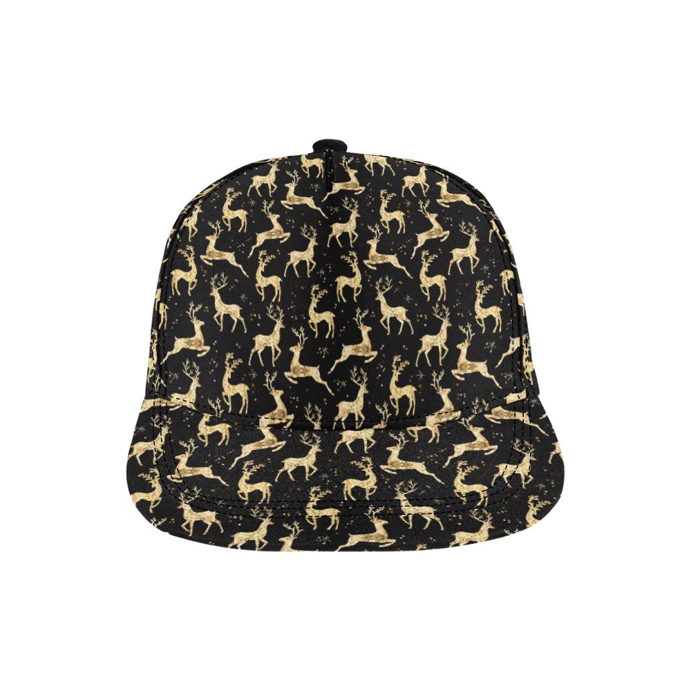 Deer Gold Pattern Snapback Cap