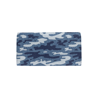 Jean Camouflage Pattern Print Design 05 Women's Trifold Wallet