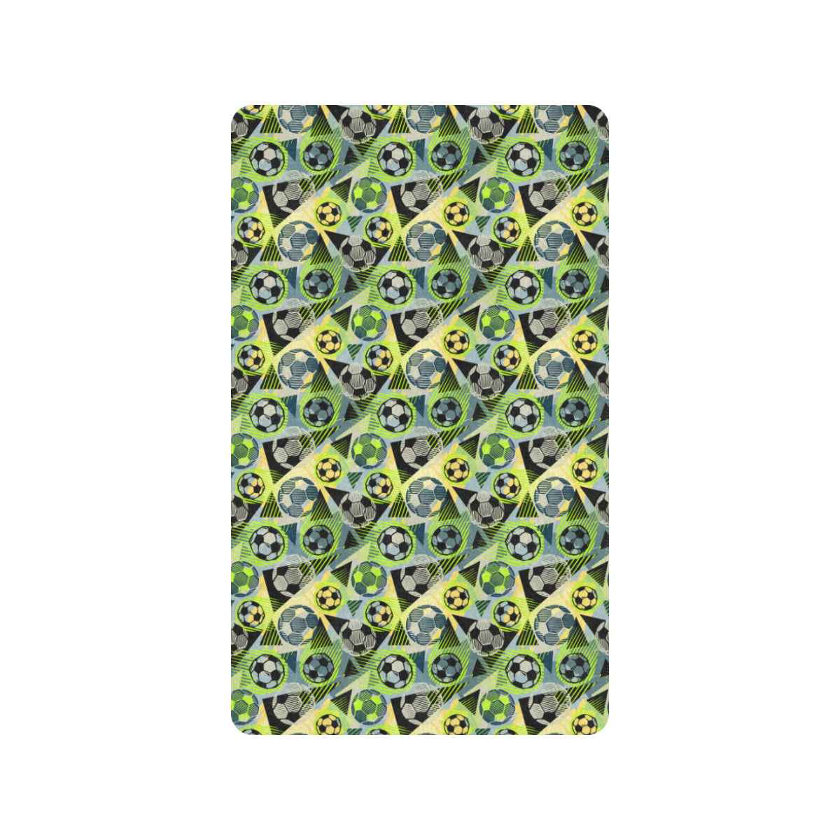 Soccer Ball Themed Print Pattern Rubber Doormat