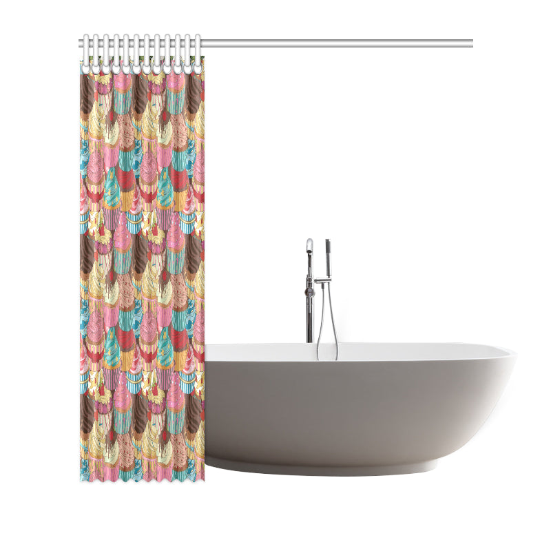 Cupcake Pattern Print Design CP01 Shower Curtain