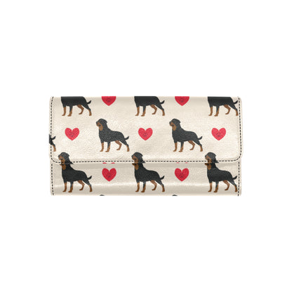 Rottweiler Pattern Print Design A02 Women's Trifold Wallet