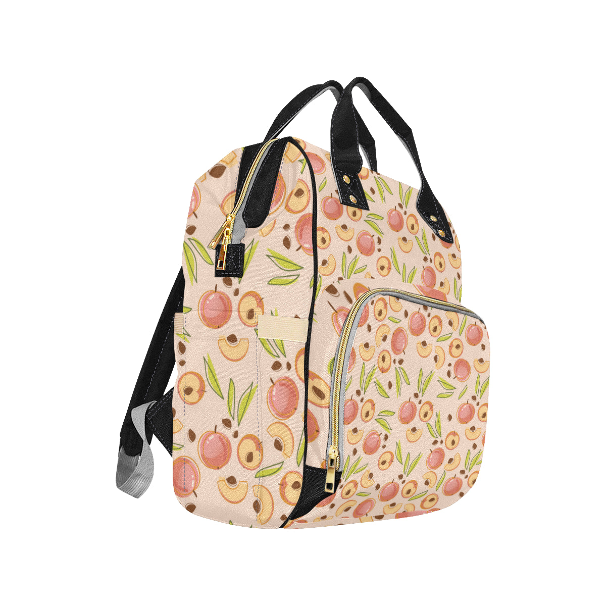 Peach Pattern Print Design A01 Diaper Bag Backpack