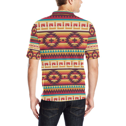 Tribal Aztec Vintage Men Polo Shirt