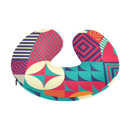 Mosaic Pattern Print Design 03 U-Shaped Travel Neck Pillow