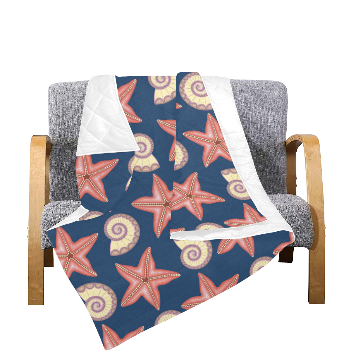 Starfish Pattern Print Design 03 Premium Quilt