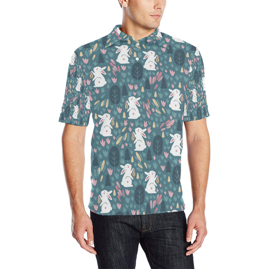 Rabbit Pattern Print Design RB013 Men Polo Shirt