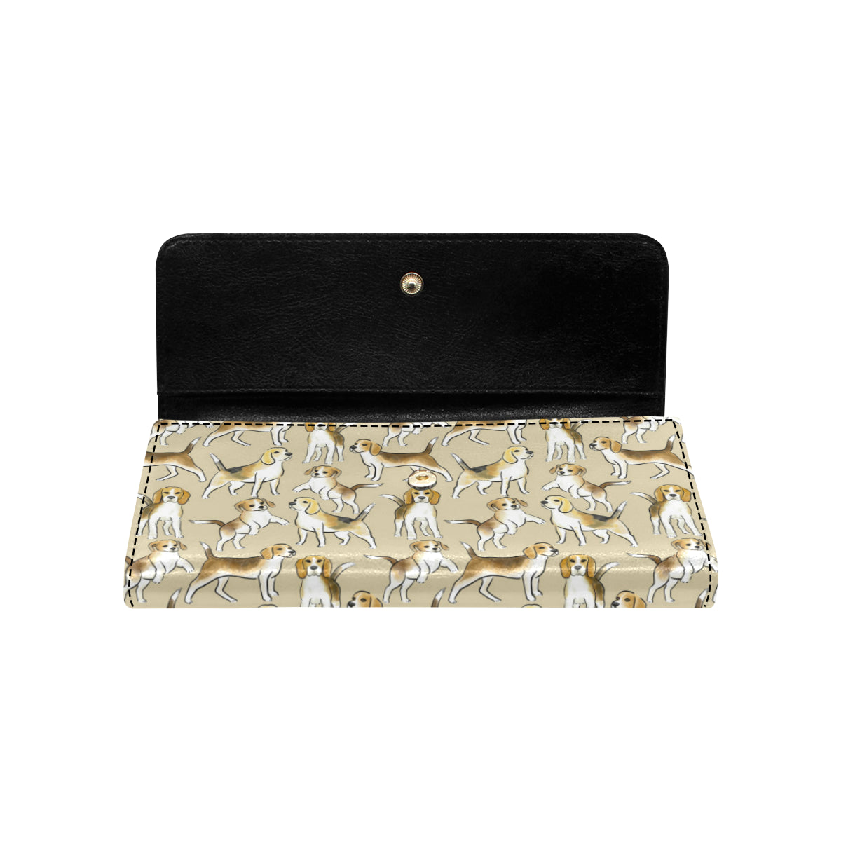 Beagle Pattern Print Design 04 Women's Trifold Wallet