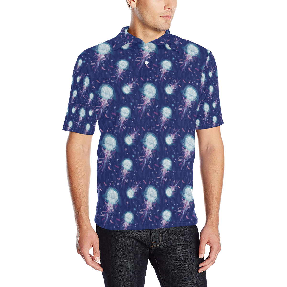 Jellyfish Cute Design Men Polo Shirt