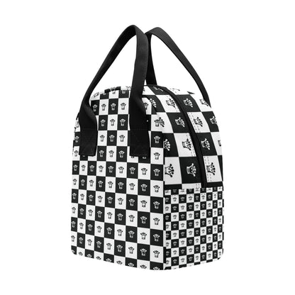 Checkered Flag Crown Pattern Insulated Lunch Bag
