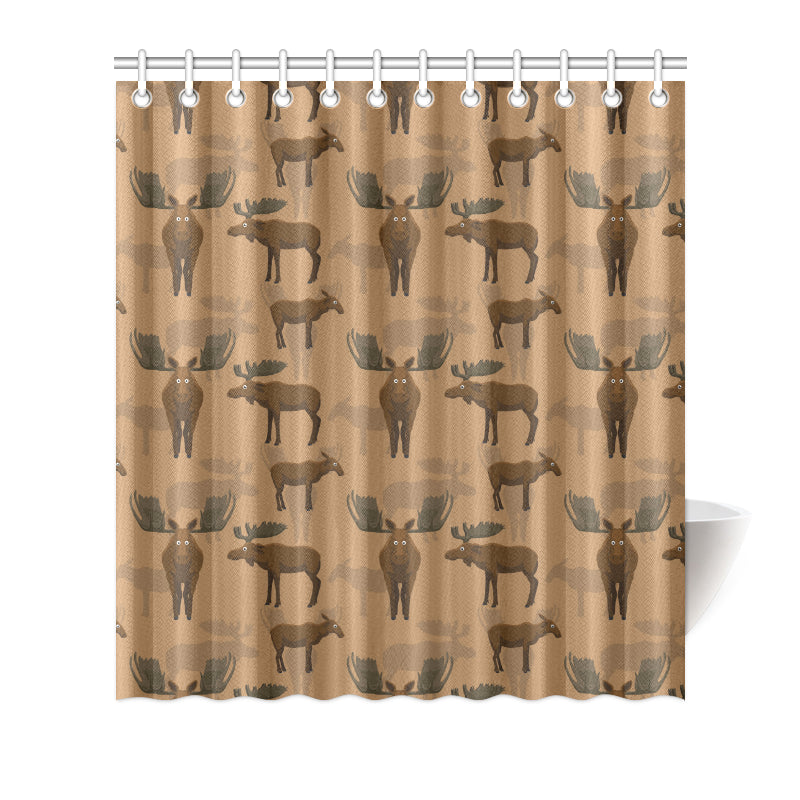 Moose Pattern Print Design 03 Shower Curtain