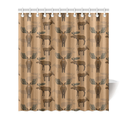 Moose Pattern Print Design 03 Shower Curtain