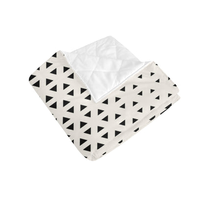 Geometric Black White Pattern Print Design 03 Premium Quilt
