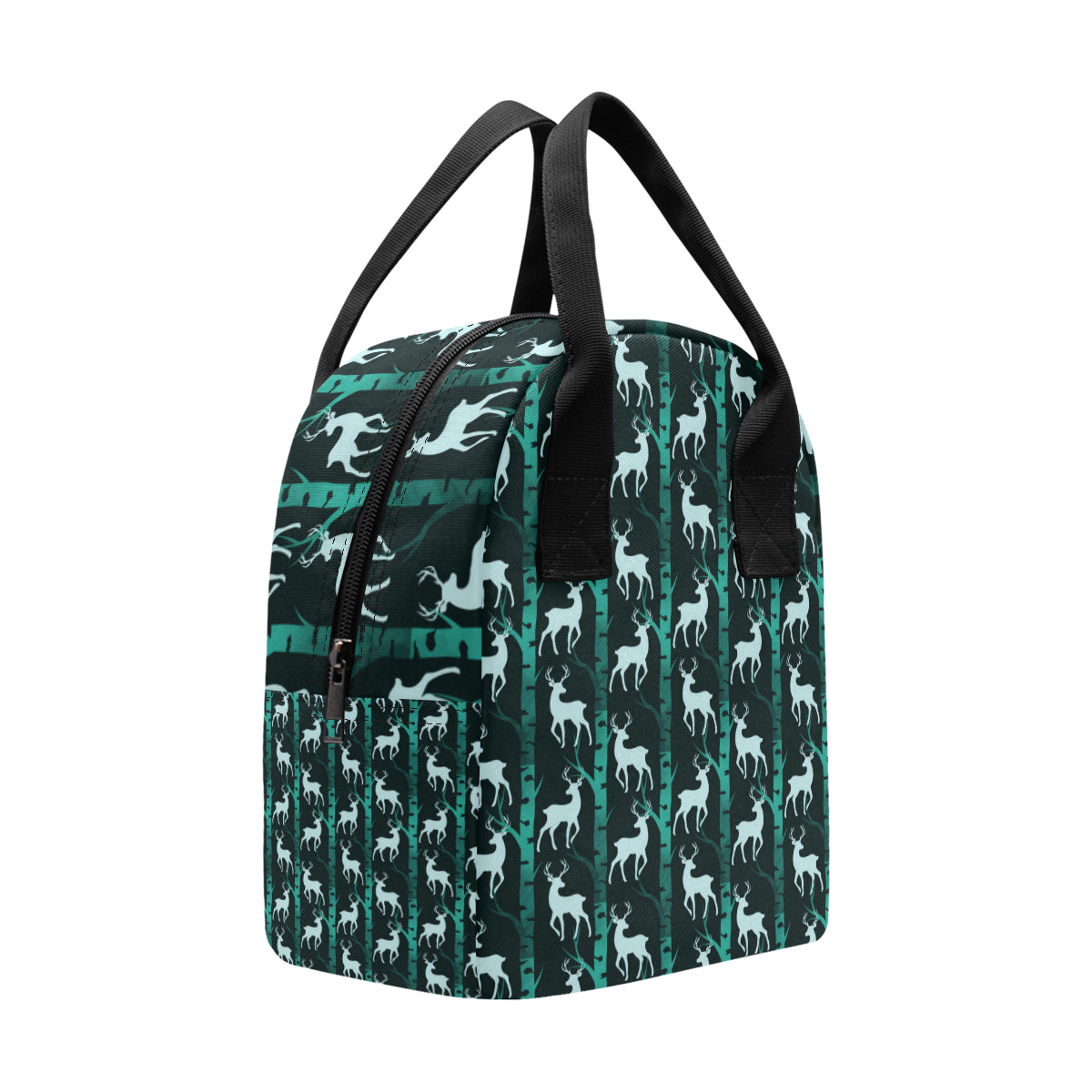 Deer Jungle Print Pattern Insulated Lunch Bag