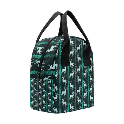 Deer Jungle Print Pattern Insulated Lunch Bag