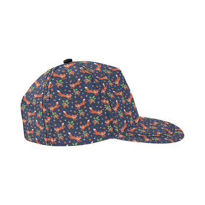 Fox Strawberry Print Pattern Snapback Cap