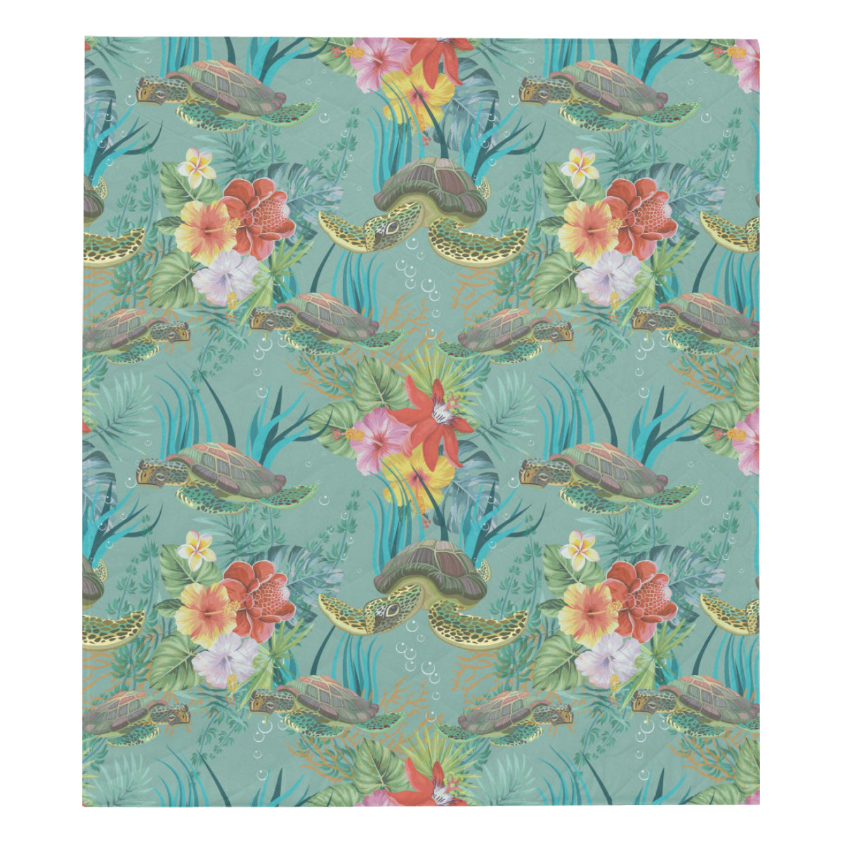 Sea Turtle Pattern Print Design T012 Premium Quilt