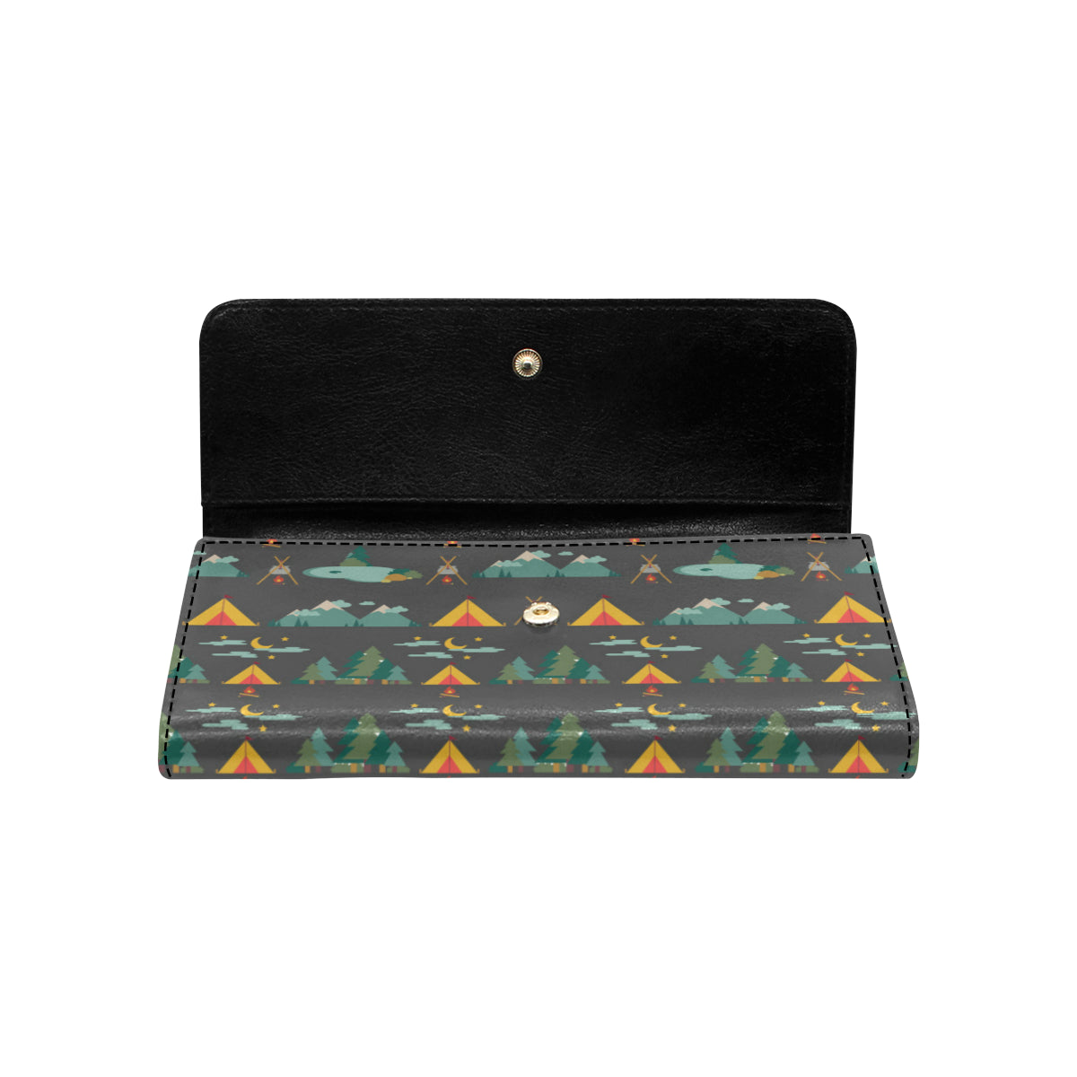 Camping Tent Pattern Print Design 03 Women's Trifold Wallet