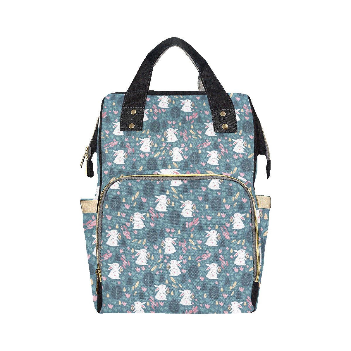Rabbit Pattern Print Design RB013 Diaper Bag Backpack