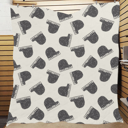 Piano Pattern Print Design 04 Premium Quilt