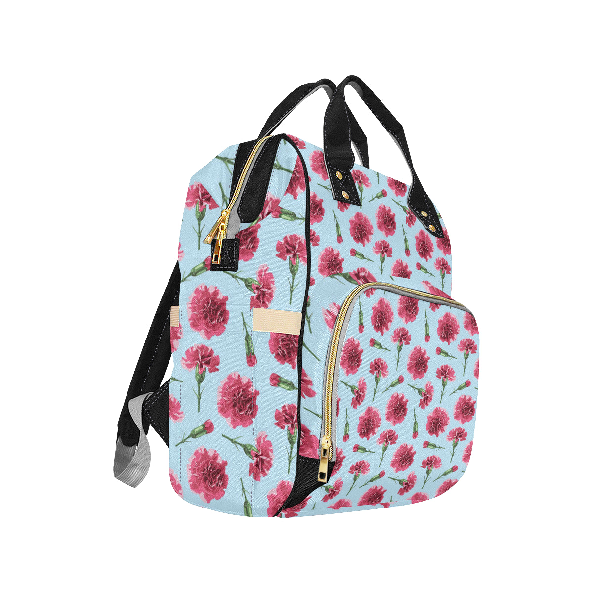 Carnations Pattern Print Design CN01 Diaper Bag Backpack