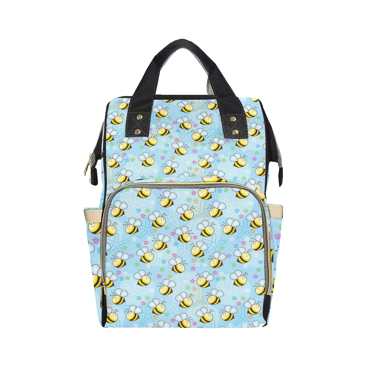Bee Pattern Print Design BEE03 Diaper Bag Backpack