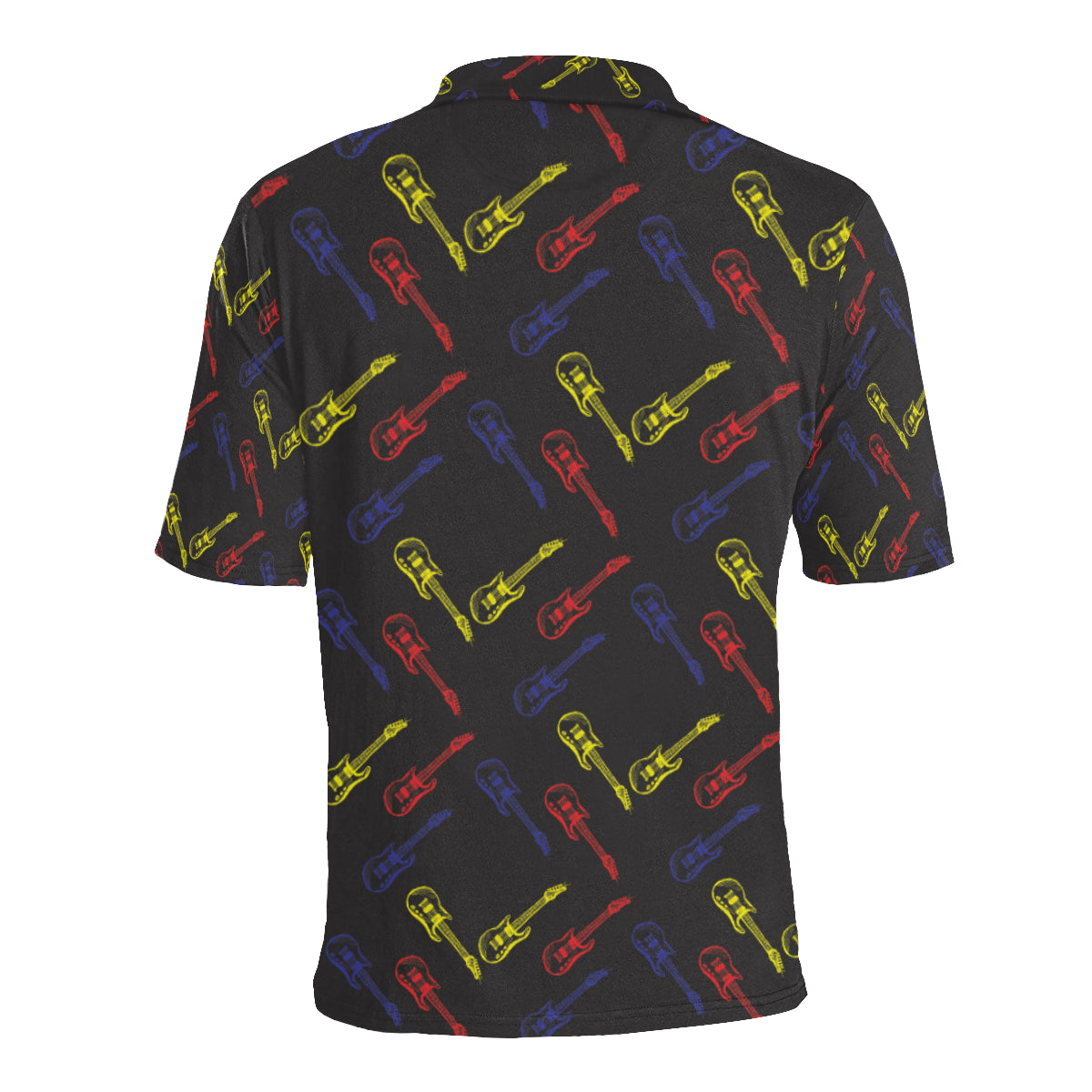 Electric Guitar Pattern Print Design 03 Men Polo Shirt