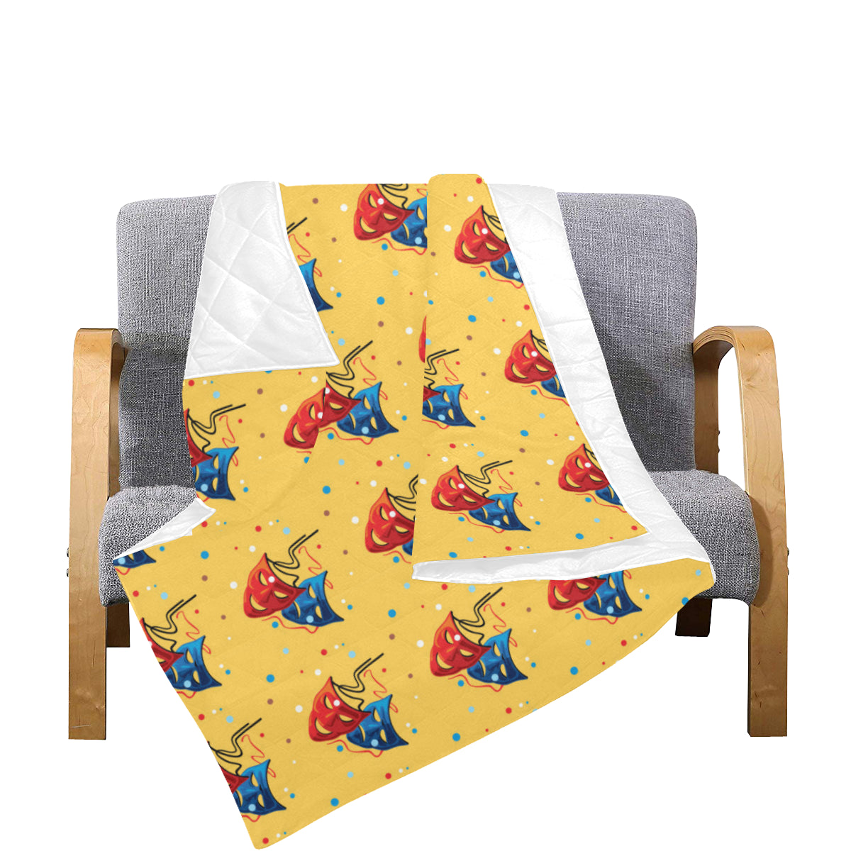 Acting Mask Pattern Print Design 02 Premium Quilt