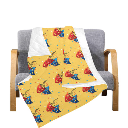 Acting Mask Pattern Print Design 02 Premium Quilt