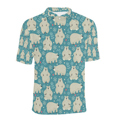 Bear Pattern Print Design BE04 Men Polo Shirt