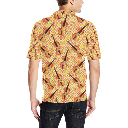 Violin Pattern Print Design 03 Men Polo Shirt