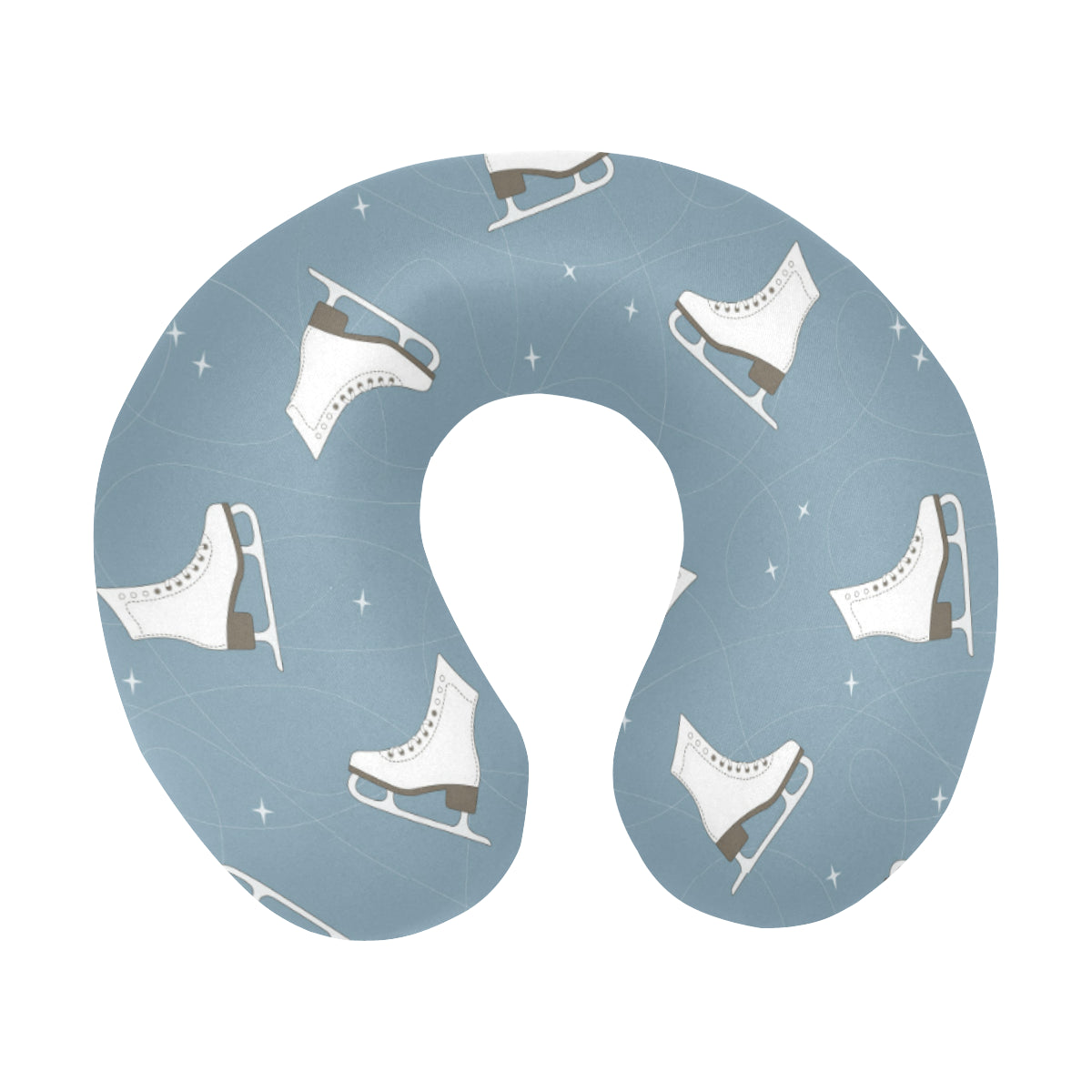 Ice Skate Pattern Print Design 02 U-Shaped Travel Neck Pillow