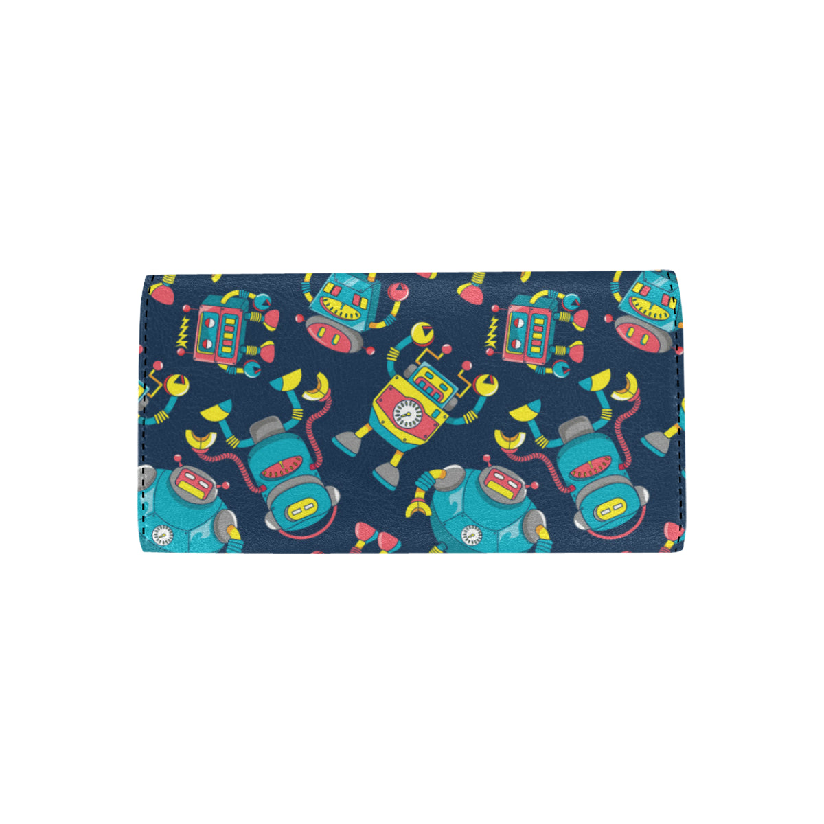 Robot Pattern Print Design A05 Women's Trifold Wallet