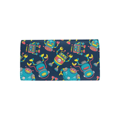 Robot Pattern Print Design A05 Women's Trifold Wallet