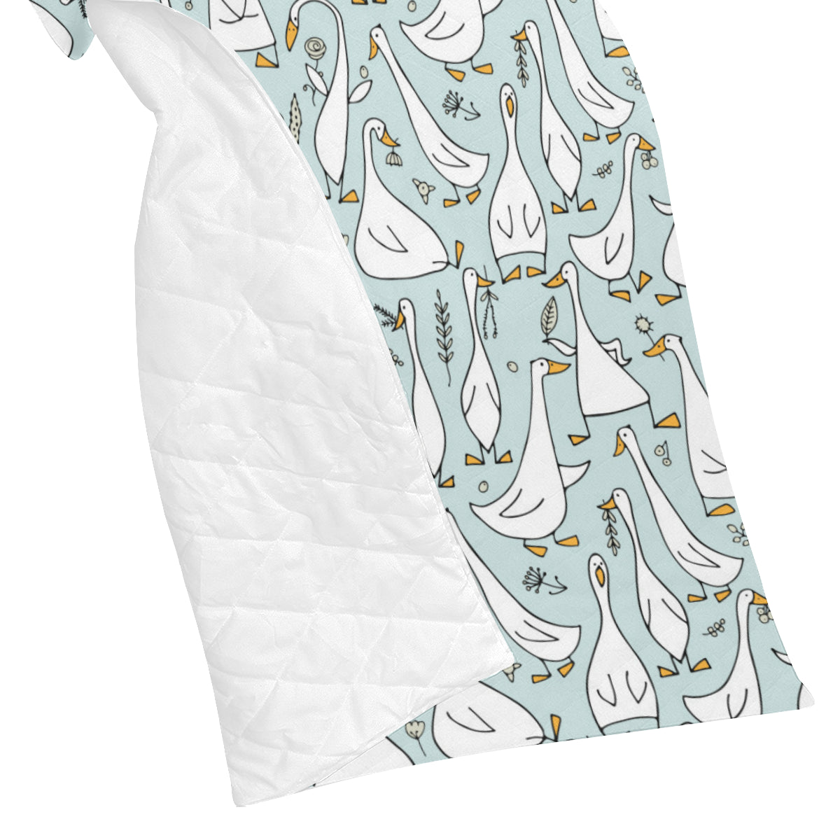 Goose Pattern Print Design 03 Premium Quilt