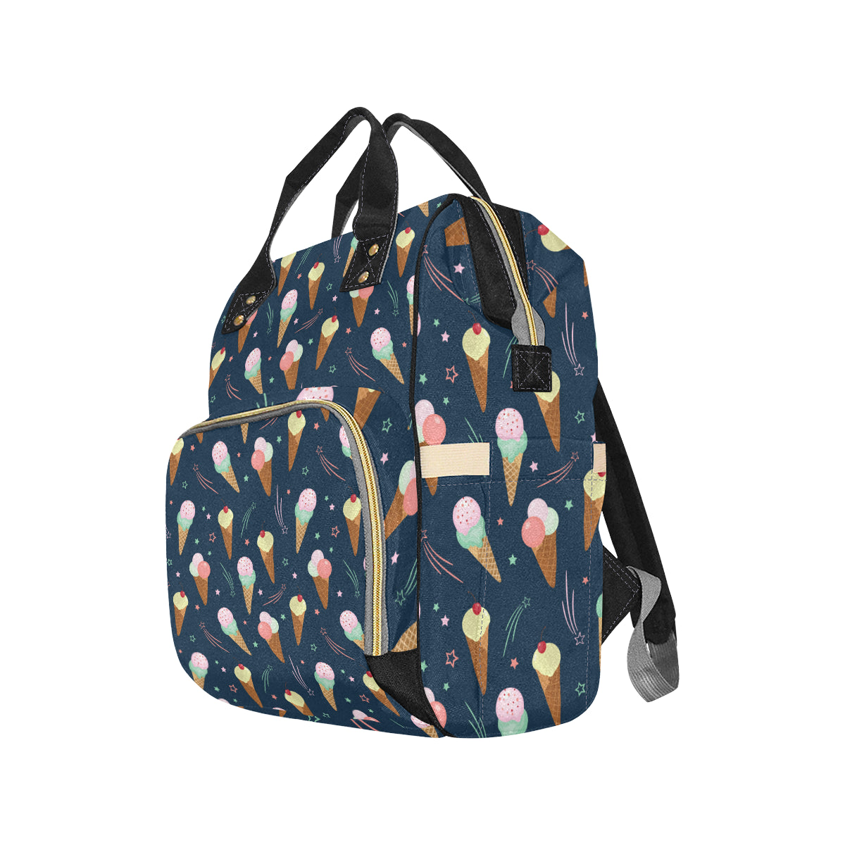 Ice Cream Pattern Print Design 04 Diaper Bag Backpack