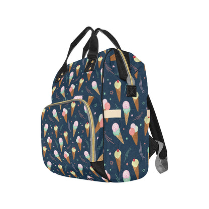 Ice Cream Pattern Print Design 04 Diaper Bag Backpack