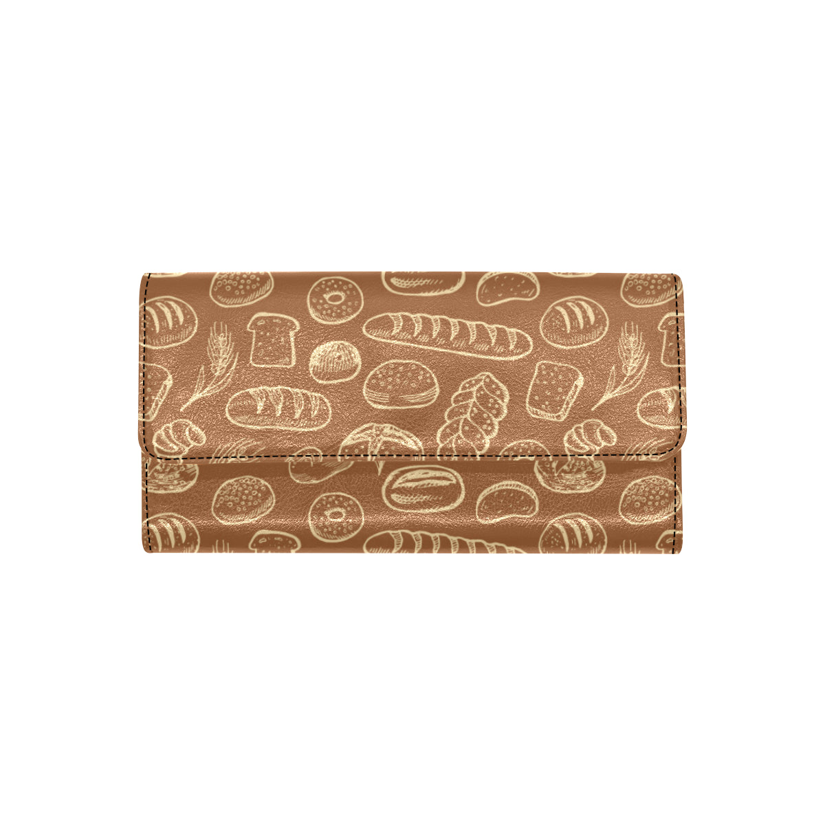 Bread Pattern Print Design 03 Women's Trifold Wallet