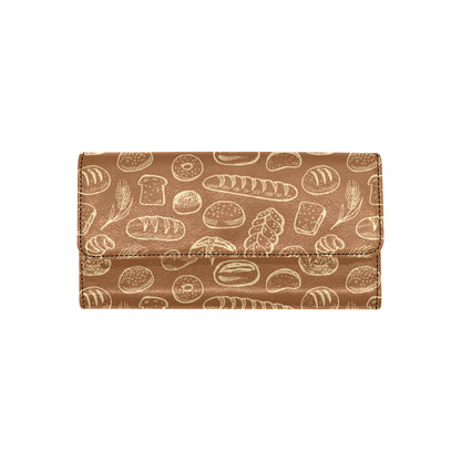 Bread Pattern Print Design 03 Women's Trifold Wallet