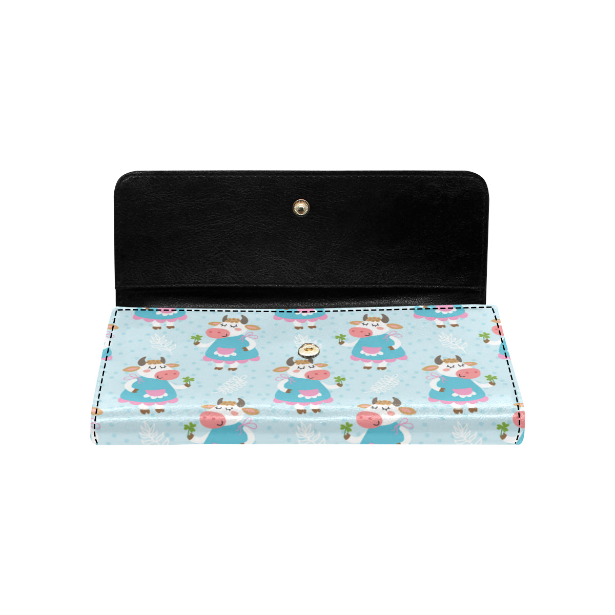 Cattle Happy Pattern Print Design 03 Women's Trifold Wallet