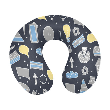 Accounting Financial Pattern Print Design 04 U-Shaped Travel Neck Pillow