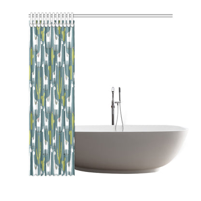 Llama Cactus Pattern Print Design 03 Shower Curtain