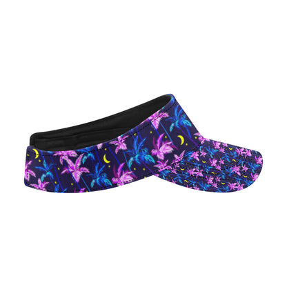 Palm Tree Night Scene Design Print Unisex Sun Visor